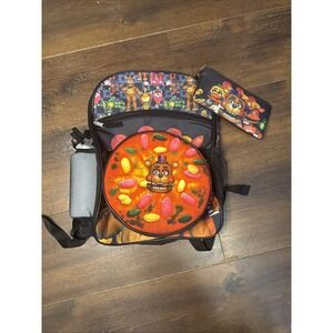 NWT Five Night At Freddy's 16" Backpack 5 PC Lunch Bag Cinch Sack Bottle Clip
